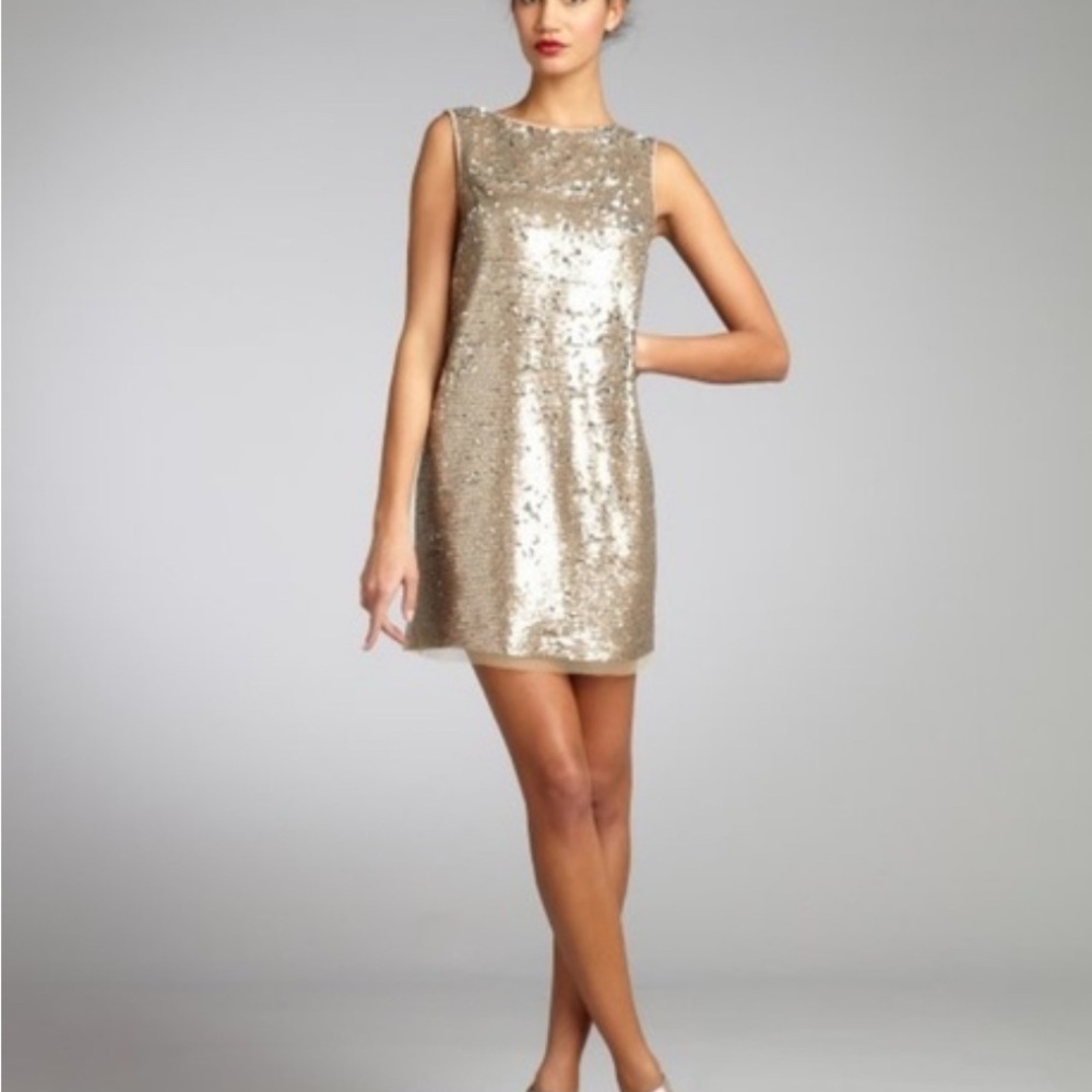 Suzi Chin for Maggy Boutique Gold Sequins Dress